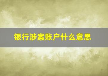 银行涉案账户什么意思