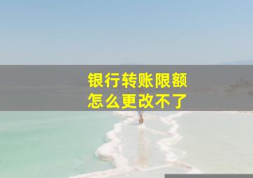 银行转账限额怎么更改不了