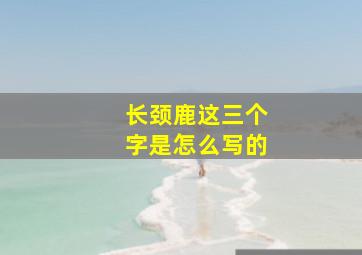 长颈鹿这三个字是怎么写的