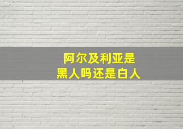 阿尔及利亚是黑人吗还是白人