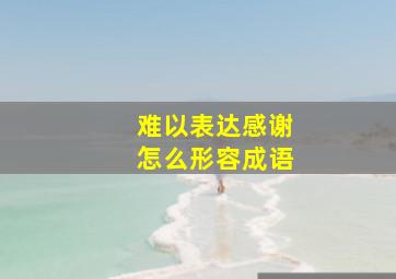 难以表达感谢怎么形容成语