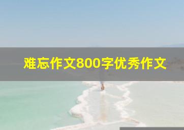 难忘作文800字优秀作文