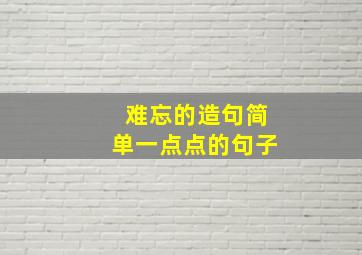 难忘的造句简单一点点的句子