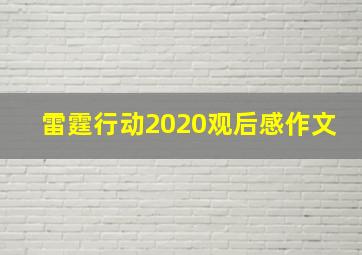 雷霆行动2020观后感作文