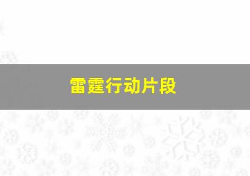 雷霆行动片段