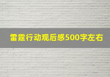 雷霆行动观后感500字左右