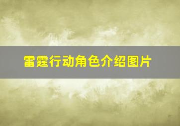 雷霆行动角色介绍图片