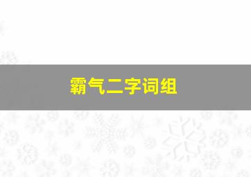 霸气二字词组