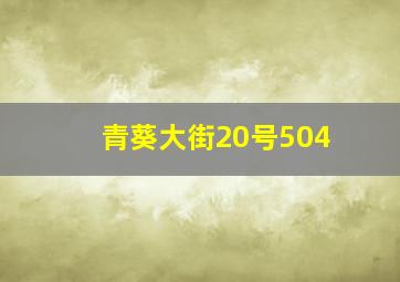 青葵大街20号504