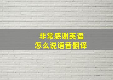 非常感谢英语怎么说语音翻译