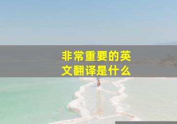 非常重要的英文翻译是什么