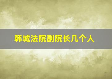 韩城法院副院长几个人