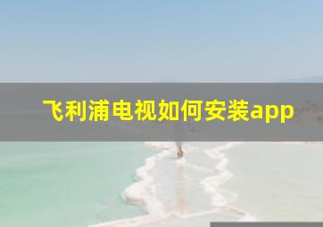 飞利浦电视如何安装app