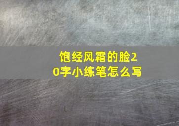 饱经风霜的脸20字小练笔怎么写