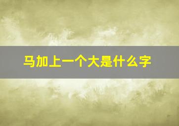 马加上一个大是什么字