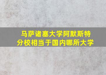 马萨诸塞大学阿默斯特分校相当于国内哪所大学