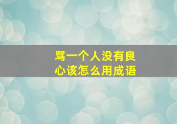 骂一个人没有良心该怎么用成语