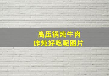 高压锅炖牛肉咋炖好吃呢图片