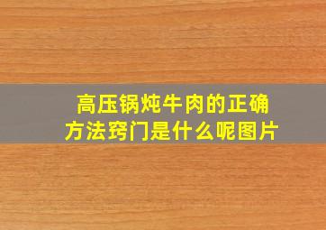 高压锅炖牛肉的正确方法窍门是什么呢图片