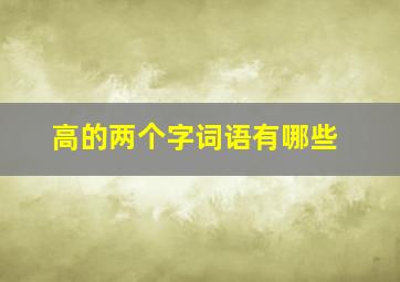 高的两个字词语有哪些