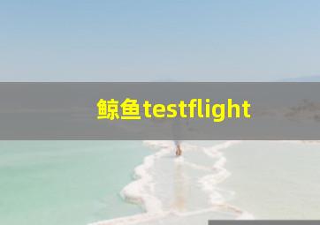 鲸鱼testflight