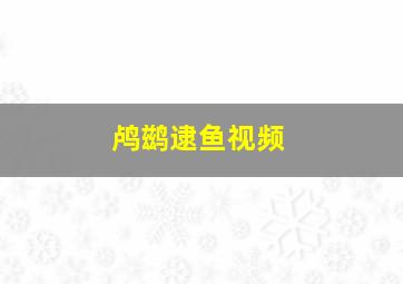 鸬鹚逮鱼视频