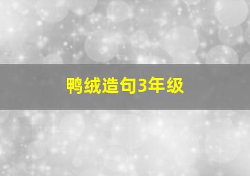 鸭绒造句3年级