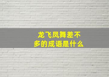 龙飞凤舞差不多的成语是什么