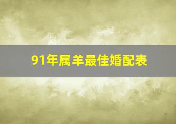 91年属羊最佳婚配表