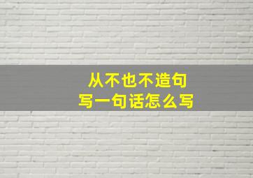 从不也不造句写一句话怎么写