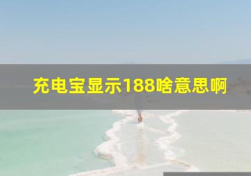 充电宝显示188啥意思啊