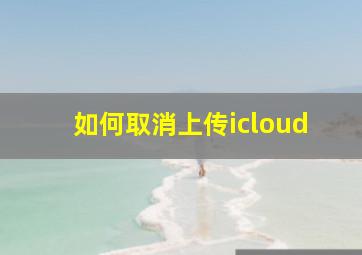 如何取消上传icloud