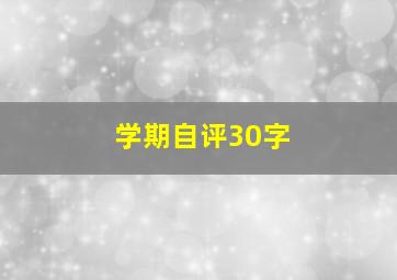 学期自评30字