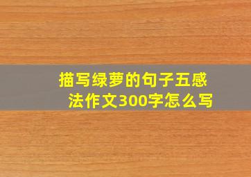 描写绿萝的句子五感法作文300字怎么写