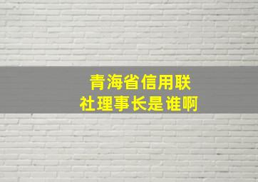 青海省信用联社理事长是谁啊